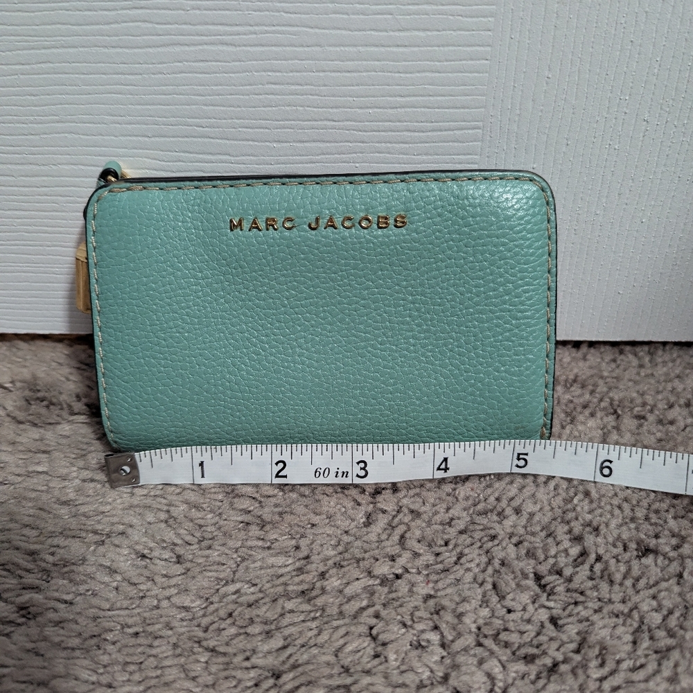Marc Jacobs Green Key Card Holder Saffiano Leather
